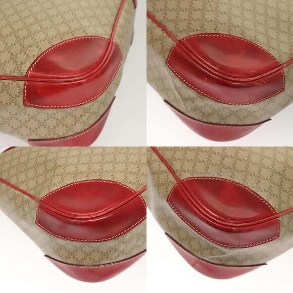 CELINE Macadam Canvas Shoulder Bag Beige Gold - Picture 10 of 13